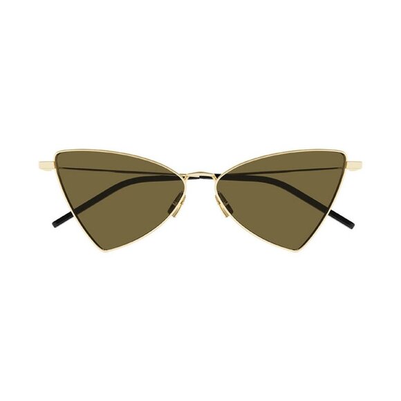 NWT SAINT LAURENT SUNGLASSES GOLD BROWN - Picture 2 of 5